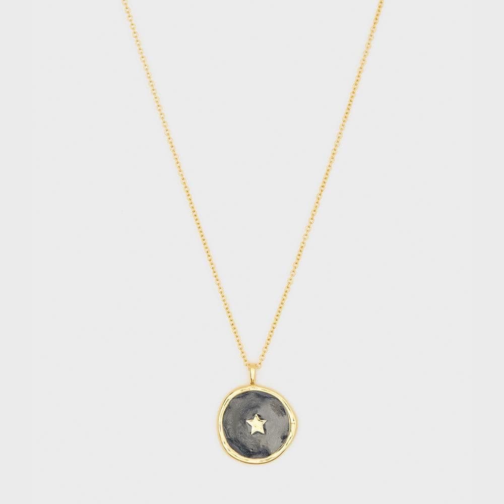 Dark Grey galaxy pendant chain